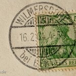 Historische Postkarte mit der Abbildung des ehemaligen Rolandbrunnens auf dem Kemperplatz, geschaffen 1902 von Otto Lessing, die am 16.02.1904 von Wilmersdorf nach Posen verschickt wurde.