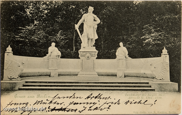 Postkarte: Gruss aus Berlin. Denkmäler der Sieges-Allee. Albrec