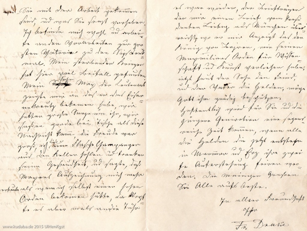 1870, 22. Dezember, Brief Fr. Drake an H. Schies, Seite 2 und 3