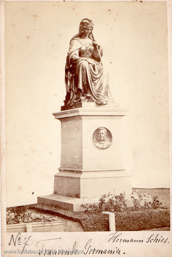 Historische Fotografie vom Grabmal Friedrich Lang von Hermann Schies