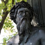 Brunnen „Wrangelbrunnen“ in Kreuzberg von Hugo Hagen, Baujahr 1877, Detailansicht der Personifikation des Rheins
