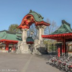 Elefantentor des Zoologischen Gartens Berlin an der Budapester Straße in Berlin-Tiergarten