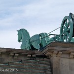 Die Quadriga auf dem Brandenburger Tor in Berlin-Mitte aus getriebenem und gegossenem Kupfer stammt von Johann Gottfried Schadow aus den Jahren 1790 - 1795 (1793)