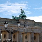 Die Quadriga auf dem Brandenburger Tor in Berlin-Mitte aus getriebenem und gegossenem Kupfer stammt von Johann Gottfried Schadow aus den Jahren 1790 - 1795 (1793)