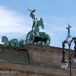 Die Quadriga auf dem Brandenburger Tor in Berlin-Mitte aus getriebenem und gegossenem Kupfer stammt von Johann Gottfried Schadow aus den Jahren 1790 - 1795 (1793)