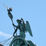 Die Quadriga auf dem Brandenburger Tor in Berlin-Mitte aus getriebenem und gegossenem Kupfer stammt von Johann Gottfried Schadow aus den Jahren 1790 - 1795 (1793)