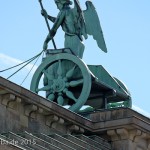 Die Quadriga auf dem Brandenburger Tor in Berlin-Mitte aus getriebenem und gegossenem Kupfer stammt von Johann Gottfried Schadow aus den Jahren 1790 - 1795 (1793)