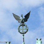 Die Quadriga auf dem Brandenburger Tor in Berlin-Mitte aus getriebenem und gegossenem Kupfer stammt von Johann Gottfried Schadow aus den Jahren 1790 - 1795 (1793)