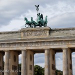 Die Quadriga auf dem Brandenburger Tor in Berlin-Mitte aus getriebenem und gegossenem Kupfer stammt von Johann Gottfried Schadow aus den Jahren 1790 - 1795 (1793)