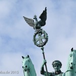 Die Quadriga auf dem Brandenburger Tor in Berlin-Mitte aus getriebenem und gegossenem Kupfer stammt von Johann Gottfried Schadow aus den Jahren 1790 - 1795 (1793)