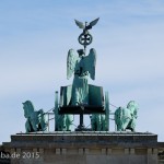 Die Quadriga auf dem Brandenburger Tor in Berlin-Mitte aus getriebenem und gegossenem Kupfer stammt von Johann Gottfried Schadow aus den Jahren 1790 - 1795 (1793)