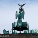 Die Quadriga auf dem Brandenburger Tor in Berlin-Mitte aus getriebenem und gegossenem Kupfer stammt von Johann Gottfried Schadow aus den Jahren 1790 - 1795 (1793)