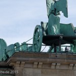 Die Quadriga auf dem Brandenburger Tor in Berlin-Mitte aus getriebenem und gegossenem Kupfer stammt von Johann Gottfried Schadow aus den Jahren 1790 - 1795 (1793)