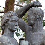 Skulpturengruppe “Mars und Venus” von Georg Kolbe im Kolbe-Hain in Westend, Berlin-Charlottenburg, Nachguss von 1963 aus der Bildgießerei Noack, Berlin. Zustand: Dezember 2015.